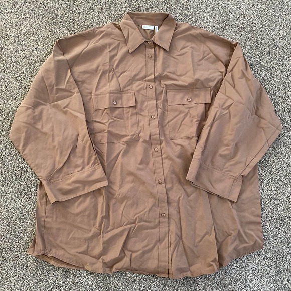 ASOS Oversized shirt with Wide Cuff Detail in Caramel - UK 16 - Picture 5 of 7